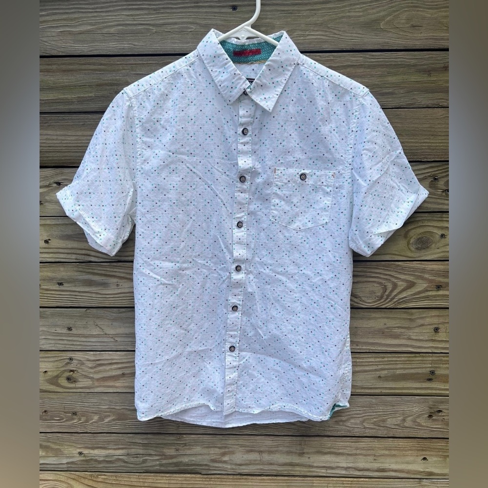 LON NYC Mens Short Sleeve Button Up Shirt Size S